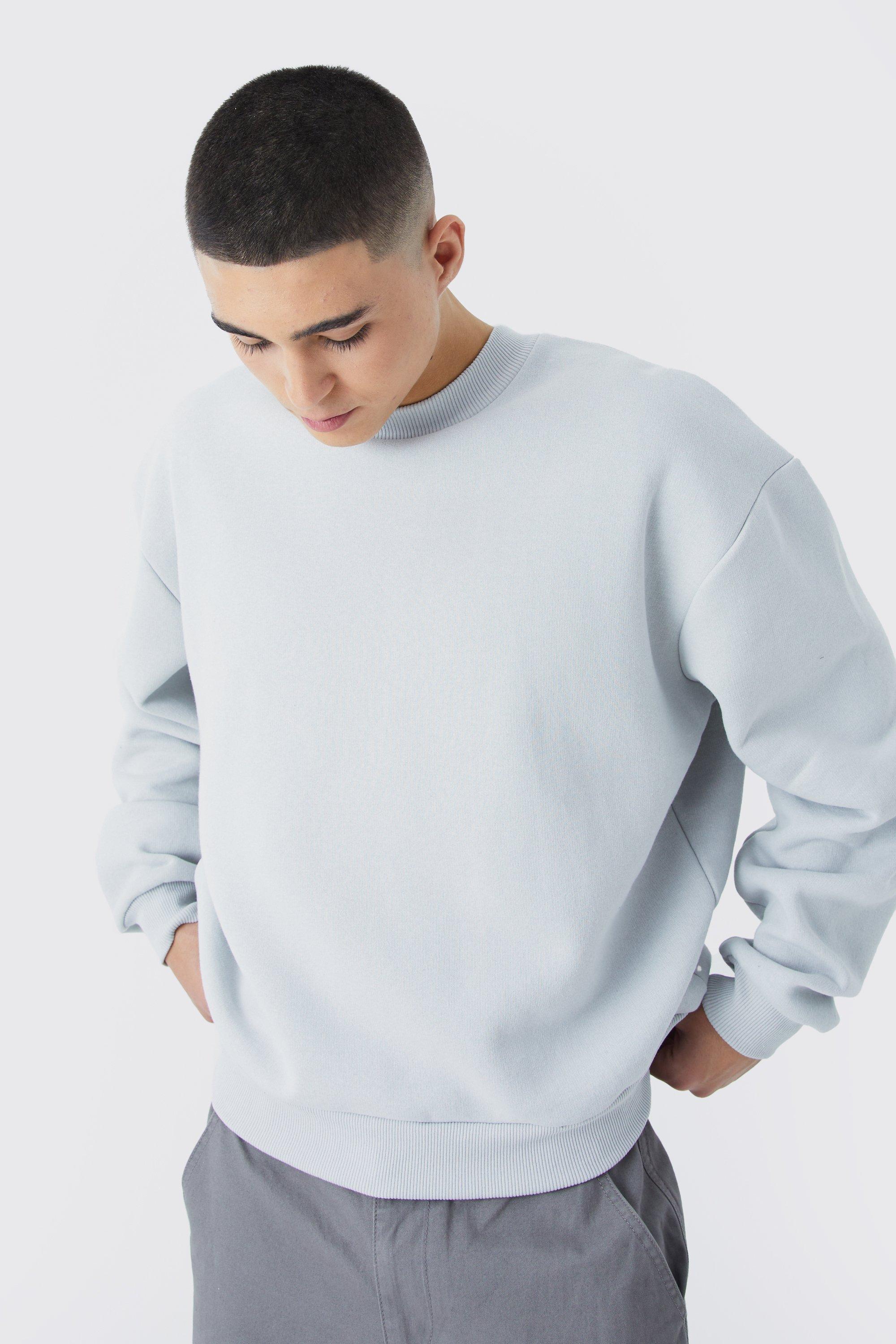 Man Oversized Boxy Emboss Sweatshirt | boohoo